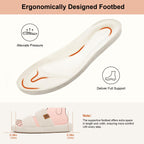 LongBay Slippers for Women Memory Foam Open Toe Slide Indoor House Shoes Slip On Bedroom Comfy Gift Beige, 7-8