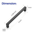 Ravinte 30 Pack Solid 5 Inch Kitchen Square Cabinet Handles Matte Black Pulls Drawer Pulls Kitchen Cabinet Hardware Flat Black Handles