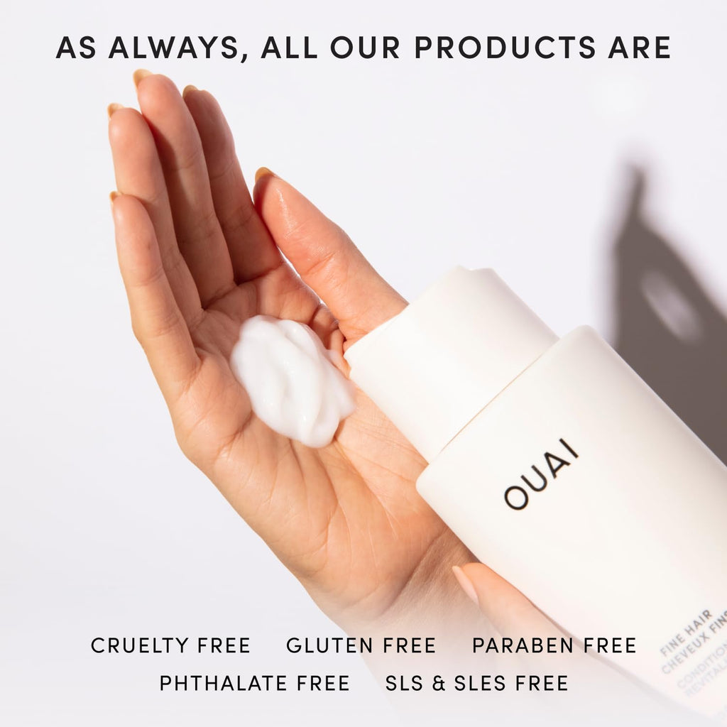 OUAI Fine Hair Conditioner Refill - Volumizing Conditioner Made with Keratin, Biotin and Chia Seed Oil - Adds Softness, Bounce and Volume - Free from Parabens, Sulfates, and Phthalates - 946ml