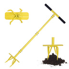 BARAYSTUS Hand Tiller Cultivator, Steel Garden Claw with Wide Foot Plate