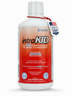 intraKID Drucker Labs Organic Liquid Multivitamin for Kids, Immune Support, Non GMO, Dairy Free, Gluten Free, Magnesium, Vitamin A,C,E, Zinc, (32 oz., Fruity Raspberry)