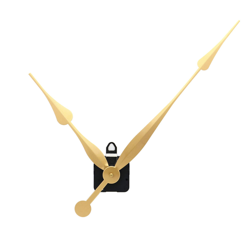 TIKROUND Youngtown 12888 High Torque Long Shaft Clock Movement Mechanism with 12 Inch Long Spade Hands Total Shaft Length 1-3/32 inches(Gold Hands)