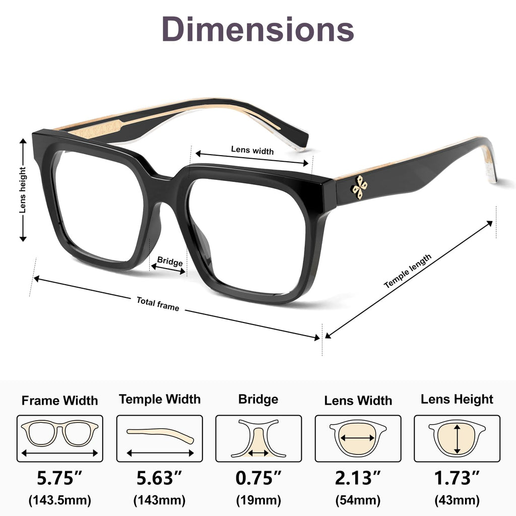 VISOONE 2 Pack Rectangle TR90 Blue Light Blocking Glasses Computer Eyewear with Preppy Look for Women and Men Cougar