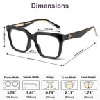 VISOONE 2 Pack Rectangle TR90 Blue Light Blocking Glasses Computer Eyewear with Preppy Look for Women and Men Cougar