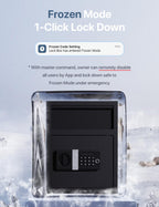 FORFEND Smart Home Safes | WiFi Safe Box App Unlock/Alarm | Voice Command, Kidnap SOS Alarm, Tamper Detect, Frozen Mode| Money Security Lockbox History Track | Caja Fuerte Anti-Pry Remote Live Monitor