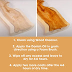Furniture Clinic Danish Oil | Wood Care for Interior & Exterior Furniture | Restore, Seal & Protect Oak, Pine, Teak & More | Non-Toxic Natural Satin Finish | Repels Water, Stains, Dirt | 17oz/500ml