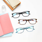Sumkyle 3 Pack Progressive Multifocus Reading Glasses for Men Women Blue Light Blocking Spring Hinges Computer Readers (3 Black,1.50)