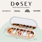 Dosey Compact Travel Pill Organizer - Pill Case with 7 Compartments for Medicine Storage & Protection – Stylish & Elegant Medication Organizer with Mirror, Sage