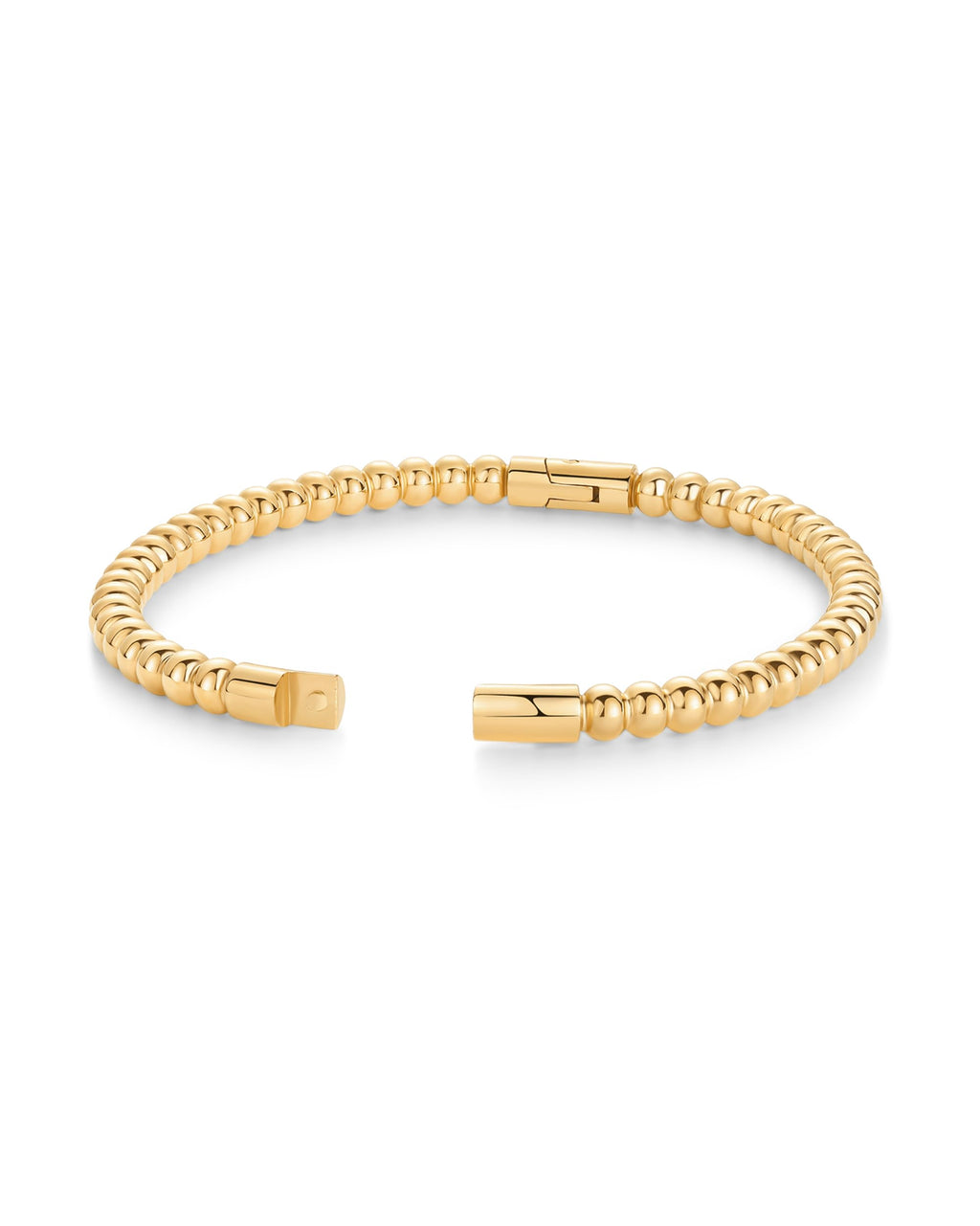 PAVOI Ball Beaded Waterproof Bangle Bracelet for Women, Yellow Gold, 7IN