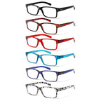 NORPERWIS Reading Glasses 6 Pairs Quality Readers Spring Hinge Glasses for Reading for Men and Women (6 Pack Mix Color -3, 2.00)