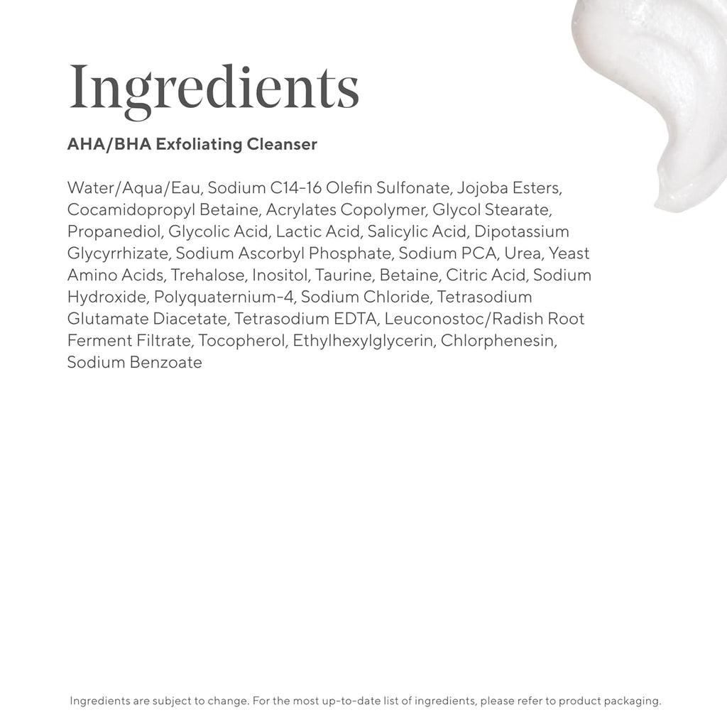 Murad AHA/BHA Exfoliating Cleanser - Triple-Action Cleansing Exfoliator with Salicylic, Lactic, & Glycolic Acids - Creamy Face Wash Removes Dull, Dry Skin for Smoother, Softer Skin - 5 Fl Oz