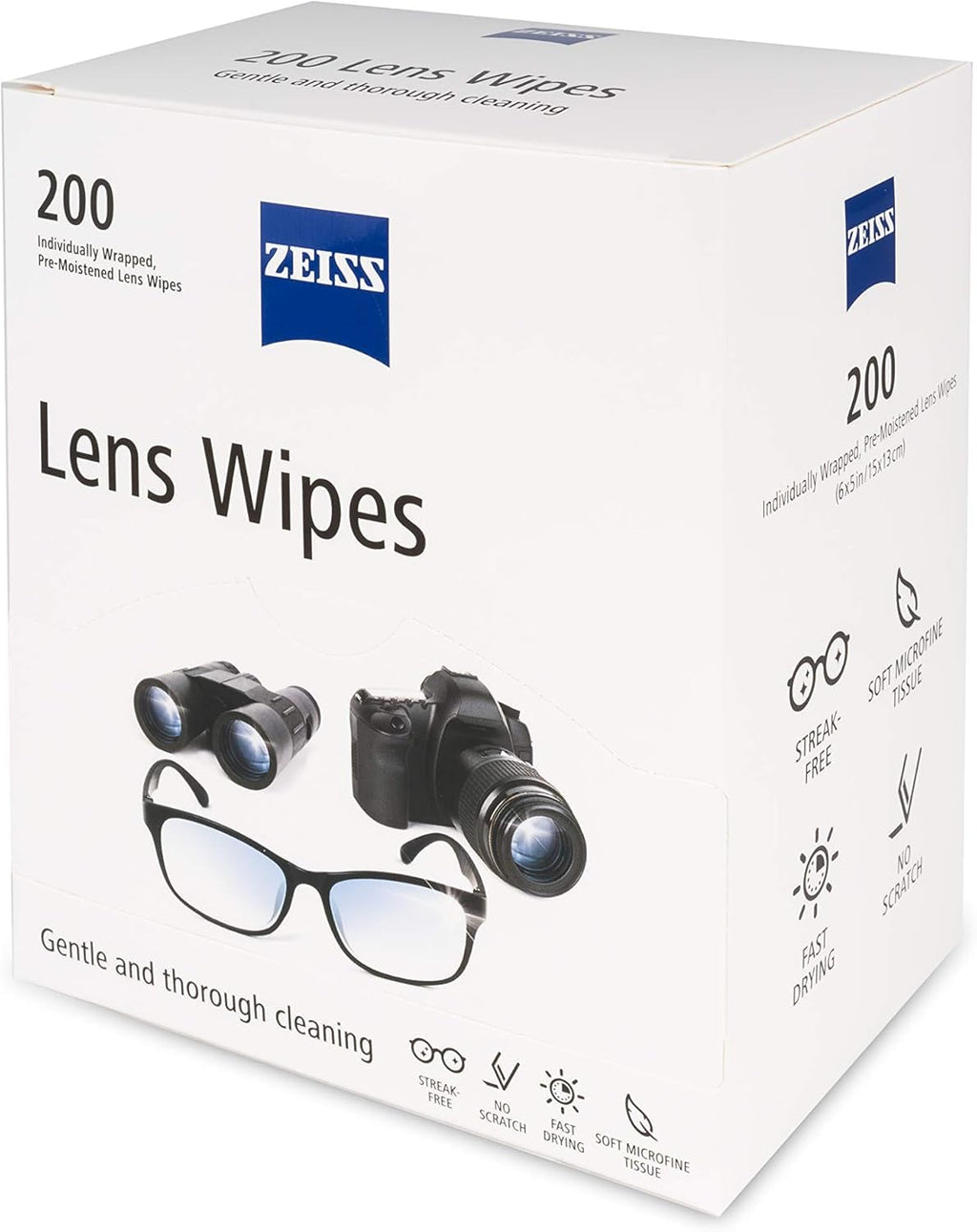 ZEISS Pre-Moistened Lens Cleaning Wipes, 2400 Count, Pack of 12