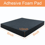 8 Pcs Black Adhesive Foam Padding, Closed Cell Foam Sheet 1/2" Thick 6 Inch X 6 Inch Neoprene Rubber Pad Self Stick Anti-Slip Adhesive Anti Vibration Pad (6inX 6inX 1/2in, 8)