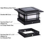 Dynaming 4x4 Solar Post Cap Lights Outdoor with Flickering Flame Light, Black Shell Fence Post Solar Lights Fit Vinyl/Wooden Posts, Brightness LED Lighting Decor for Garden Deck Patio, 12 Pack