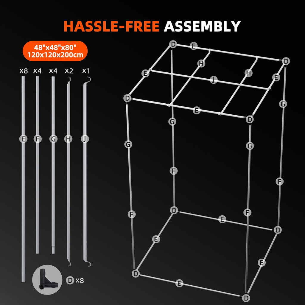 Spider Farmer 4x4 Grow Tent 48"x48"x80" Indoor Plant Growing 2026 New