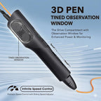 LinkSpoX 3D Printing Pen Kit, 3D Printer Pen with Adjustable Temperature,Stepless Speed, PLA/ABS Compatible 3D Drawing LCD Display, for Creative Art, DIY Projects,Black