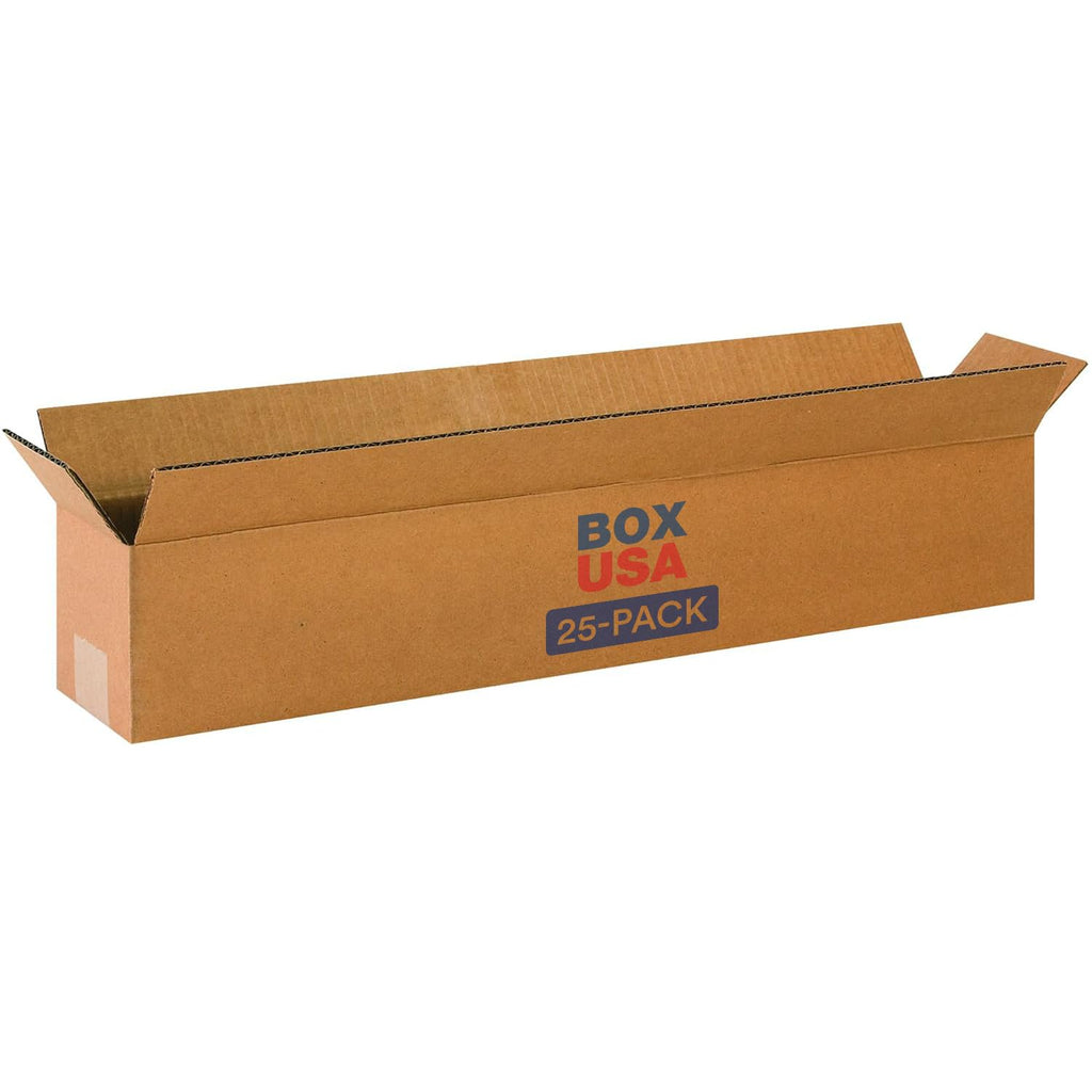 BOX USA Shipping Boxes 24"L x 4"W x 4"H 25-Pack Long Corrugated Boxes for Moving, Shipping, Mailing, Packing, Packaging and Storage