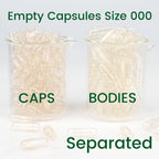 CAPSLogist Empty Capsules 000 Separated, Vegan Pill Capsules Empty 1000 Count, Vegetable Clear Gel Pill Capsule for Fill Your Supplements