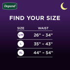 Depend Night Defense Adult Diapers, Incontinence Underwear for Men, Disposable, Overnight, Extra-Large, Grey, 12 Count, Packaging May Vary