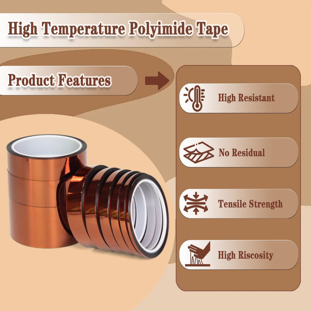 1''×33M High Temperature Resistant Polyimide Tape,No Residue Heat Tape