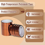 1''×33M High Temperature Resistant Polyimide Tape,No Residue Heat Tape