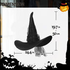 UQJE Women's Witch Hat, Oversized Mesh Halloween Costume Hat, Black, 24in