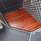 Wooden Bath Mat,Bathroom Carpet,Shower Floor Foot Rug,Non Slip Wooden Floor Mat,Premium,Slatted Design (Size : 40 * 40cm/16 * 16in)