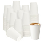 VPACKDUO 12 oz 300 Pack Paper Coffee Cups, Hot Paper Cups, Thickened Leak-Free White Disposable Coffee Cups for Hot and Cold Drinks