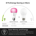 Kasa Smart Bulb, 1000 Lumens Full Color Changing Dimmable Smart WiFi Light Bulb Compatible with Alexa and Google Home, 11W, A19, 2.4Ghz only, No Hub Required (KL135P2), 2-Pack,White