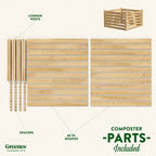 Greenes Fence Premium Cedar Wood Composter, 36" L x 36" W x 31" H (3/4" Thick) / 173.92 gallons - Made in USA with North American Cedar