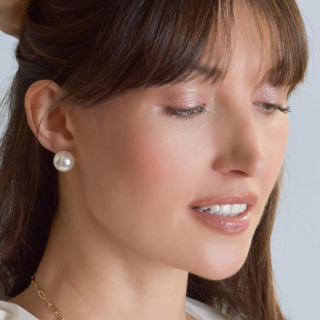 Big Faux Pearl Clip On Earrings for Women - Extra Large Statement Clip Ons