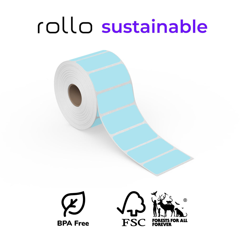 Rollo Direct Thermal 2x1 Sticker Labels - Roll of 1,000 Labels (Yellow)
