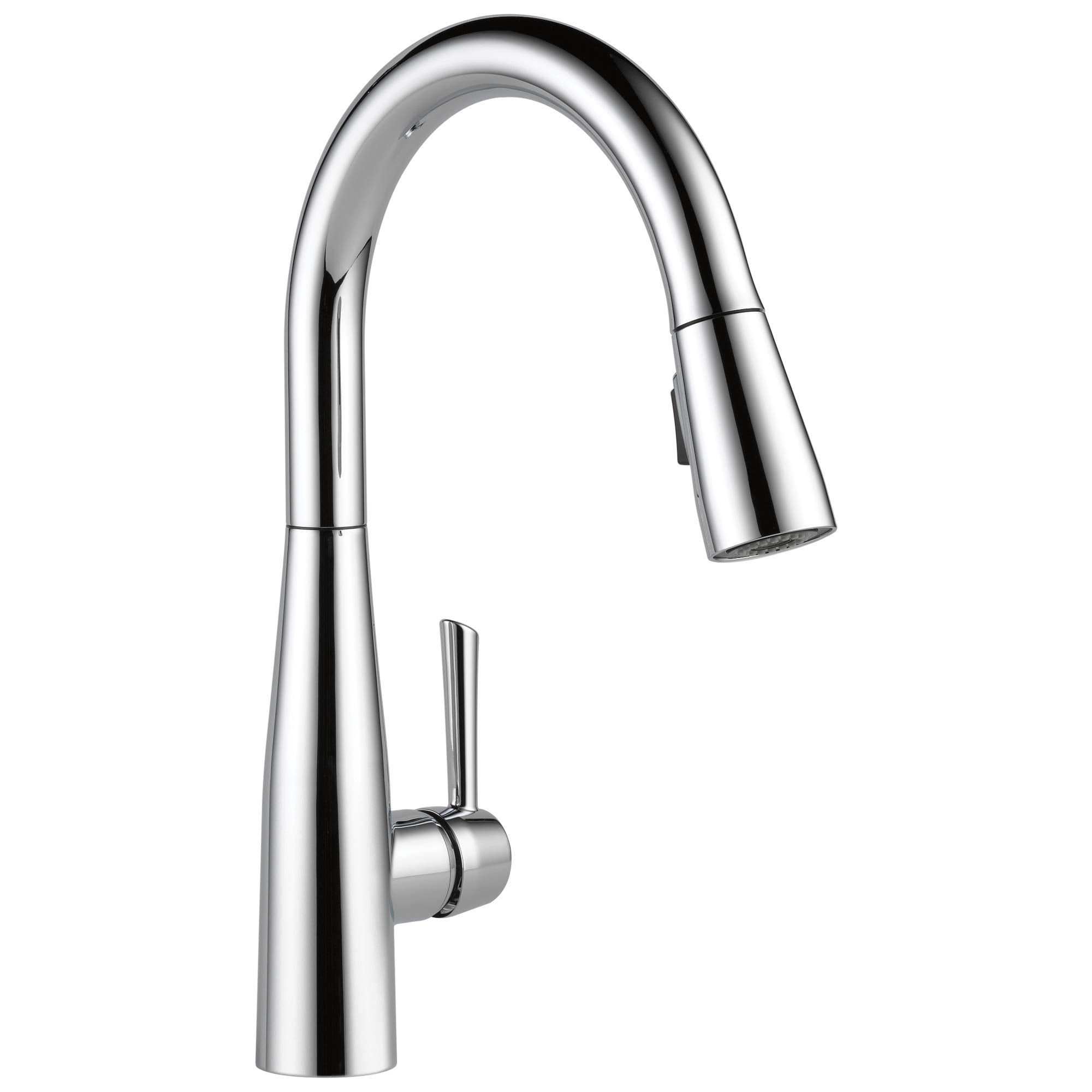 Delta Essa Chrome Kitchen Faucet with Pull Down Sprayer, Modern Single Hole Kitchen Sink Faucet, Single Handle, Chrome 9113-DST