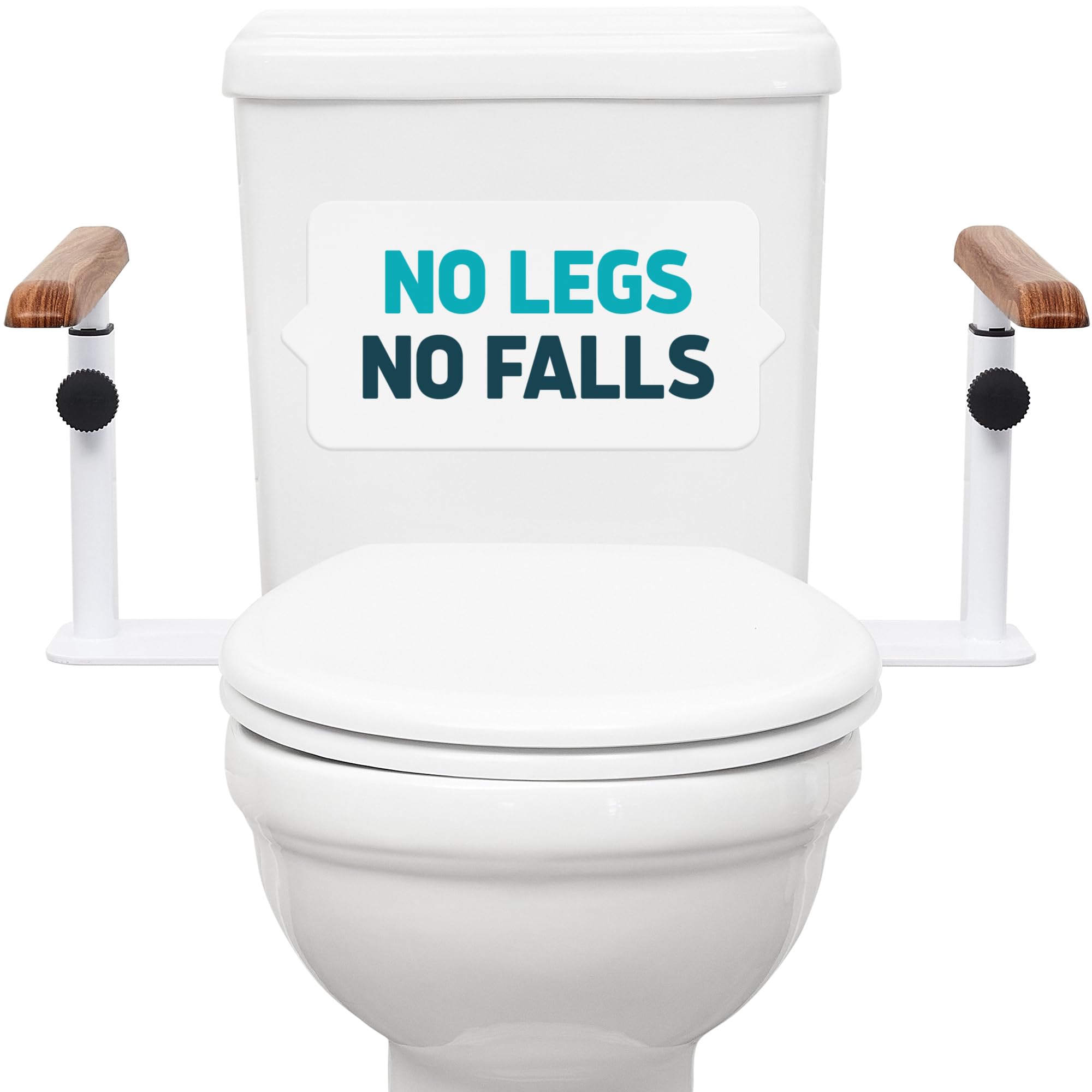 Lunderg Toilet Safety Rails for Seniors - Easy Installation & Super Sturdy Grab Bars Arms - Non-Bulky & Elegant Handicap Toilet Safety Frame - Seat Handles for Elderly, Disabled or Mobility Issues