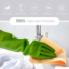 IUCGE Rubber dishwashing gloves 6 Pairs for kitchen,Cleaning washing dish gloves long for household reuseable durable.(Large,Multicolor)