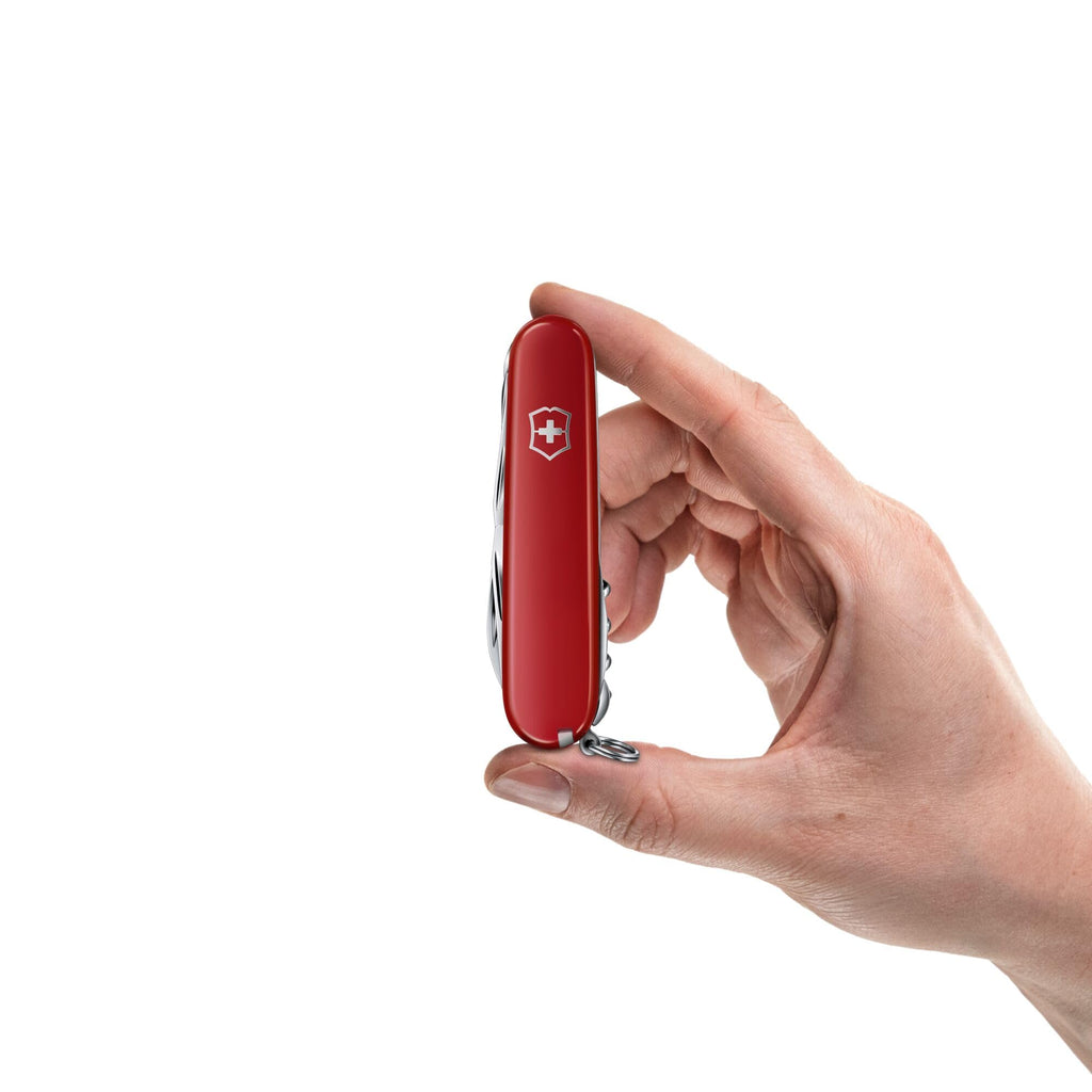 Victorinox Huntsman Swiss Army Knife, 15 Functions, Swiss Made Pocket Knife with Large Blade, Screwdriver, Scissors and Wood Saw - Red