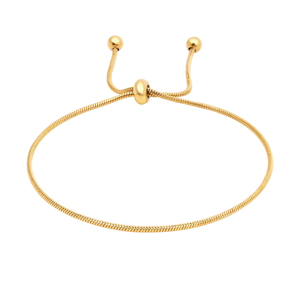 Yowivon Gold Plated Bracelet Dainty Cute Adjustable Slider Chain Bracelet