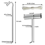 AAGUT Metal Tent Stakes Heavy Duty 9 Inch with Ties and T-Hook for Camping