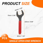 HARFINGTON Single Open End Wrench 42mm Metric 15 Degree Offset Angle U-Shaped Open Ended Spanner Small Flat Head Blackening Wrench with Red Shank for Automotive Repair Furniture Assembly