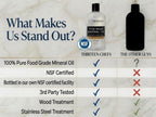 Thirteen Chefs Mineral Oil - 12oz Food Grade Conditioner for Wood Cutting Board, Countertop & Butcher Block, Lubricant for Knife or Meat Grinder - Safe USP Finish on Marble, Soapstone
