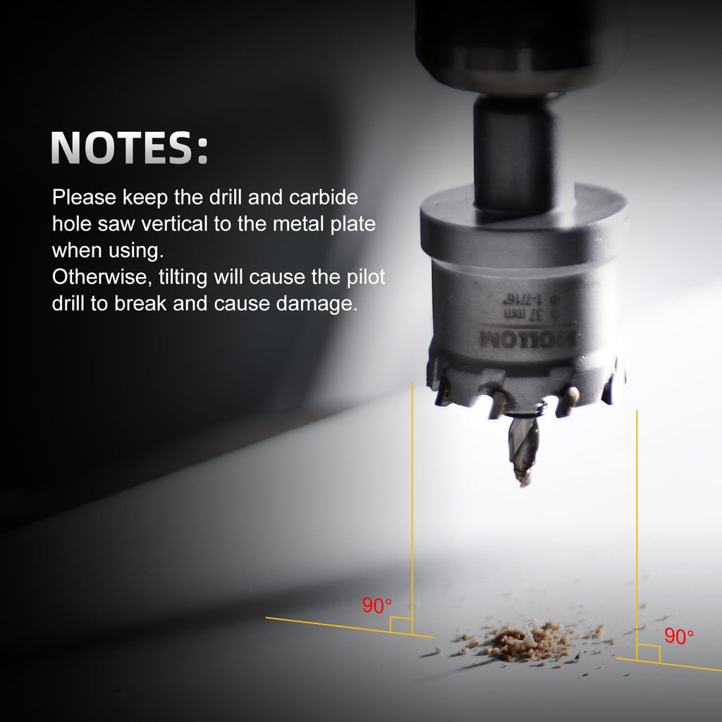 Mollom (2-1/8''|54mm) Heavy Duty Carbide Hole Saw with 2 Pilot Drill Bits, Hole Cutter cuts Stainless Steel, mild Steel, Iron, Copper, Brass, Plastic
