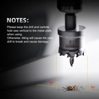 Mollom (2-1/8''|54mm) Heavy Duty Carbide Hole Saw with 2 Pilot Drill Bits, Hole Cutter cuts Stainless Steel, mild Steel, Iron, Copper, Brass, Plastic