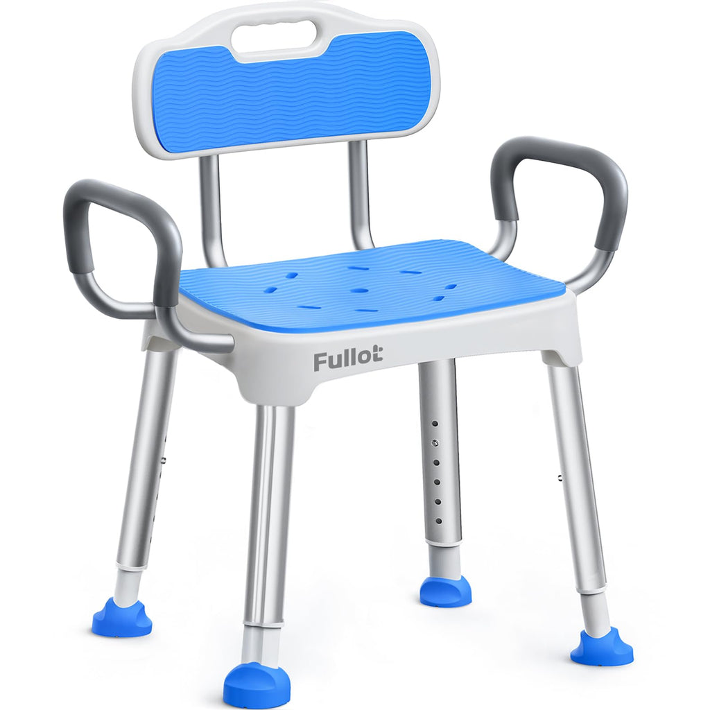 Widened Shower Chair for Inside Shower with Padded Back & Arms,400 lbs Heavy Duty & Adjustable Shower Chair for Elderly and Disabled, Non-Slip Shower Seat, Bath Chair for Tub