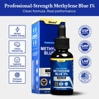 Blissta USP Pharmaceutical Grade Methylene Blue 1% Solution – Third-Party Lab Tested, Formaldehyde-Free, Heavy Metal Free –Nootropic - Cognitive Support, Brain Health, Energy & Focus Drops – 30ml