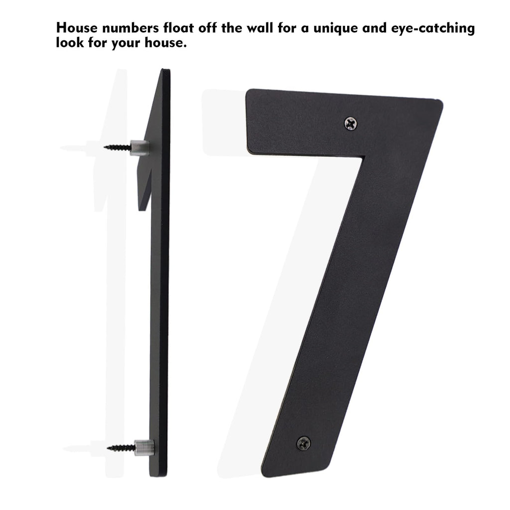 28 Inch Black Aluminum Letters, Floating House Address Numbers for Outside, Modern Metal Door Numbers Letters, Metal House Address Letter and Number for Home Office Apartment (P)