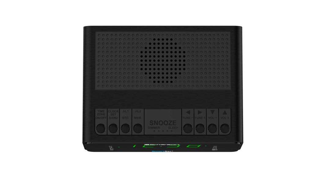 Emerson SmartSet Alarm Clock Radio with AM/FM Radio, Dimmer, Sleep Timer and .9" LED Display, CKS1900 (Black)