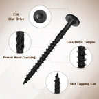 SahncaiTechTrade 4-1/2 Inch Deck Screws 300Pcs, Heavy-Duty Outdoor Wood Screws, Rust Resistant epoxy Coated for Timber/Log/Landscaping Wood, with T30 Star Bit (#14 x 4-1/2")