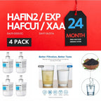 Microfilter HAFCU1/XAA - HAFIN2/EXP Water Filter Replacement – Compatible with DA29-00003B DA29-00003F DA29-00003G – Carbon Block Filtration – Fresh Water & Ice – 24 Month Life 4 PACK