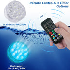 Pool Lights Submersible LED Light with Remote, Waterproof Pond Lights with Upgrade Suction Cups,Magnets, 16 Changeable Colors 3.35'' Battery LED light for Underground Pool Fountain Pond Aquarium