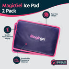 Magic Gel Premium Ice Pack (Reusable) - Gel Ice Pack for Icing Injuries, Pain Relief, Cold Compress for Reducing Swelling. Flexible [2 Pack]